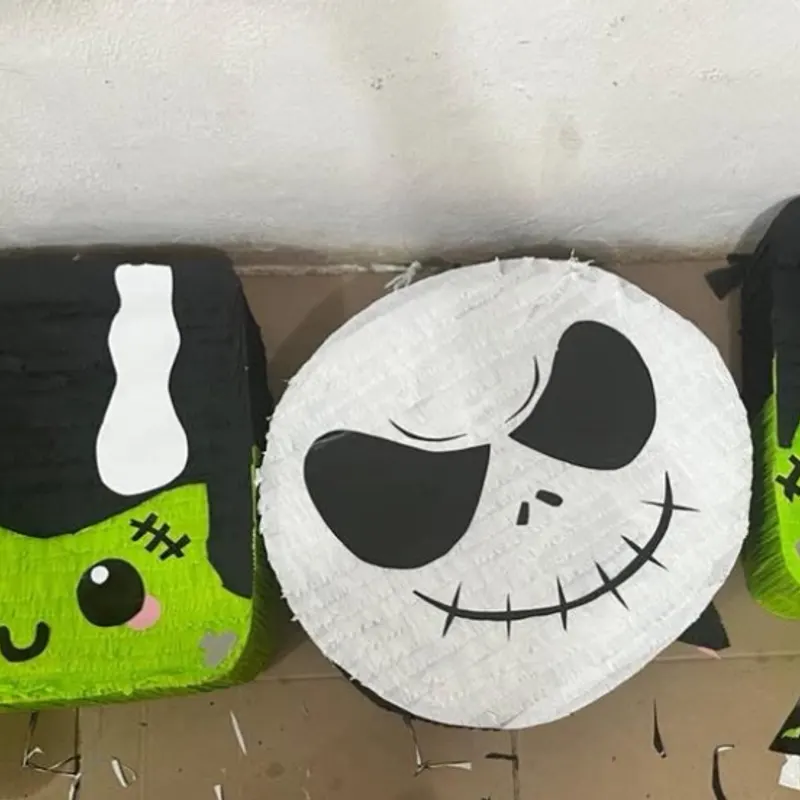 Piñatas de Halloween: Frankenstein y Jack Skellington