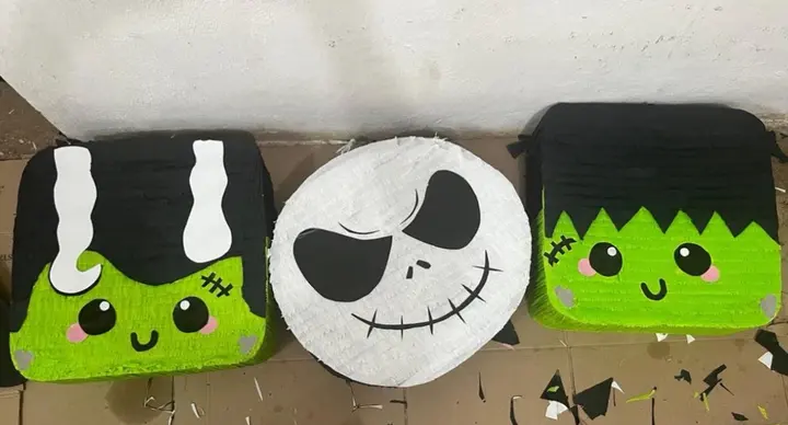 Piñatas de Halloween: Frankenstein y Jack Skellington