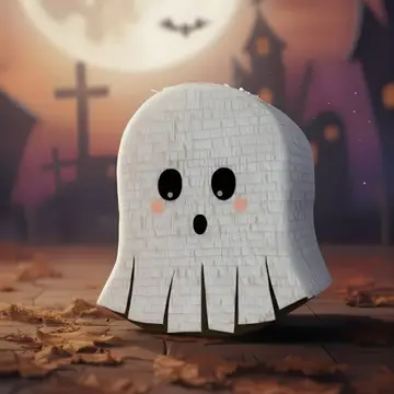 Piñata de fantasma blanco con carita