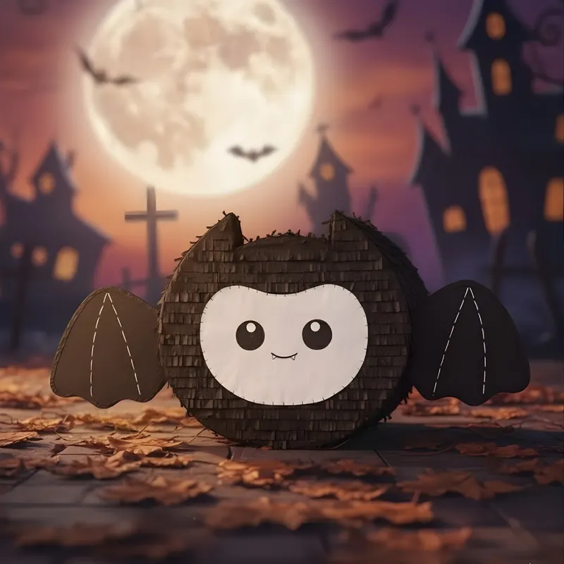 Piñata de murciélago negro con carita