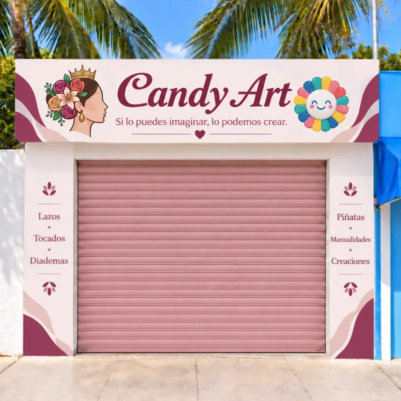 Fachada del local de Candy Art en Mérida